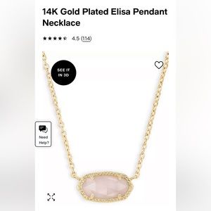 Kendra Scott Rose Quart Necklace